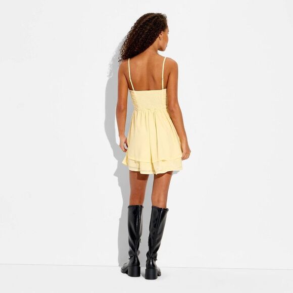 Wild Fable - Women's Strapless Chiffon Mini Dress - Wild Fable  Yellow - Picture 3 of 3